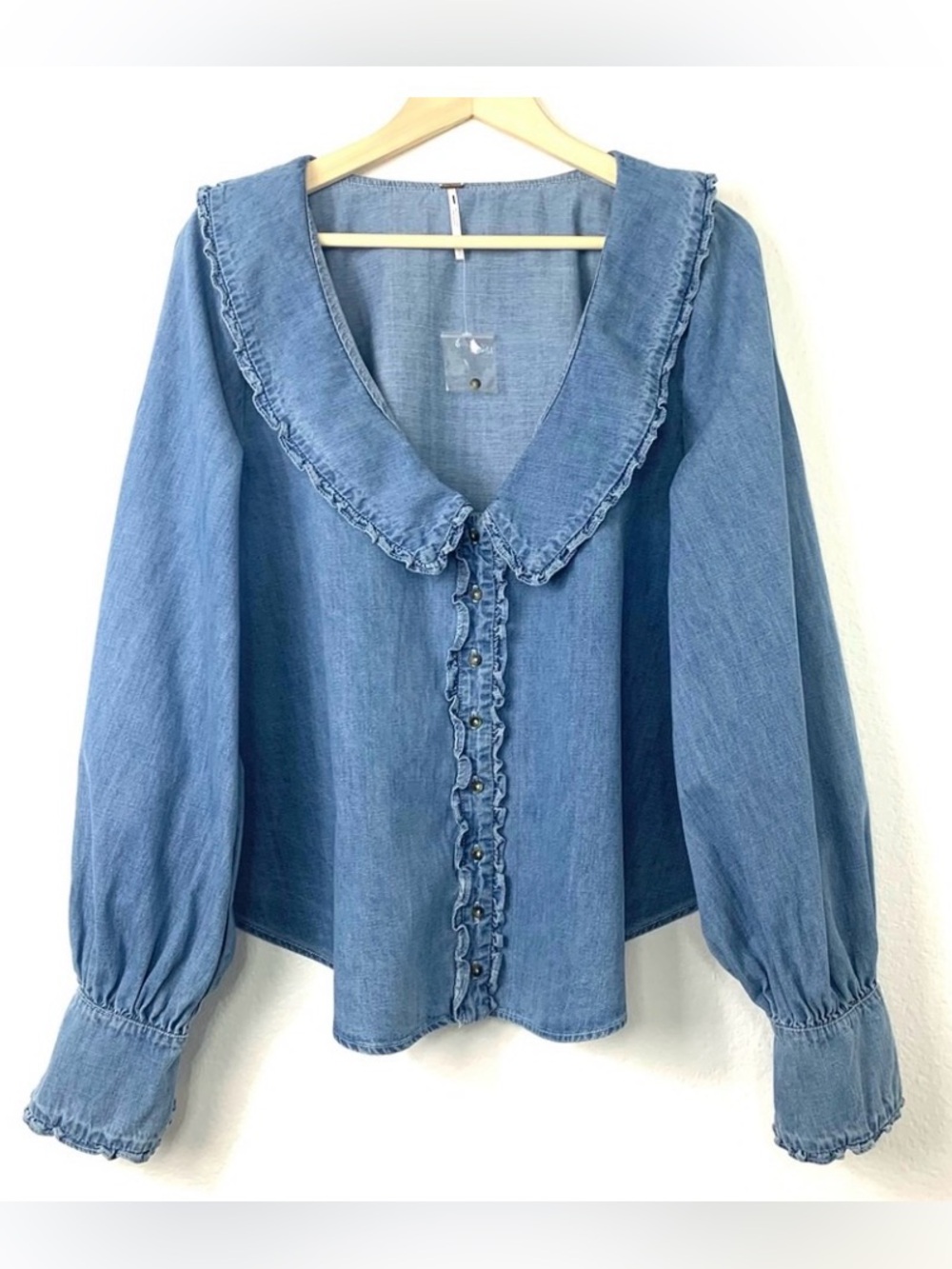 NWT Free People Jaimie Denim Blouse